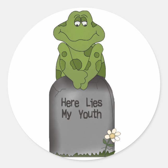 Here Lies My Youth Classic Round Sticker (Front)