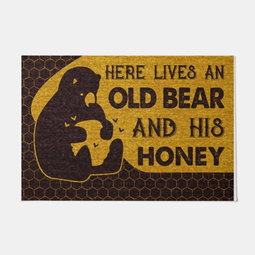 Here Lives An Old Bear And His Honey Doormat
