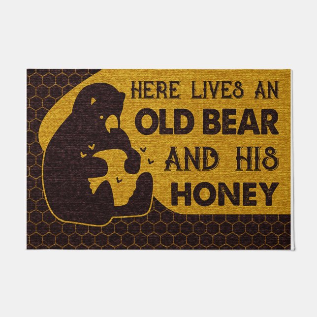 Here Lives An Old Bear And His Honey Doormat (Front)