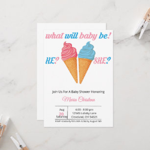 Here’s the Scoop – Gender Reveal Invitation