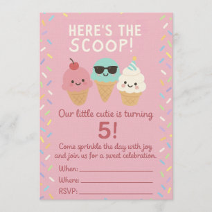 Here’s the Scoop Ice Cream Birthday Invite