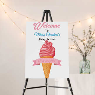 Here’s the Scoop – It's A Girl Welcome Sign