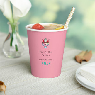 Here,s the scoop Viral Aesthetic Birthday Paper Cups