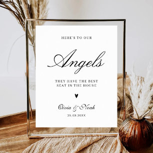 Here’s To Our Angels Minimalist Wedding Memorial Poster