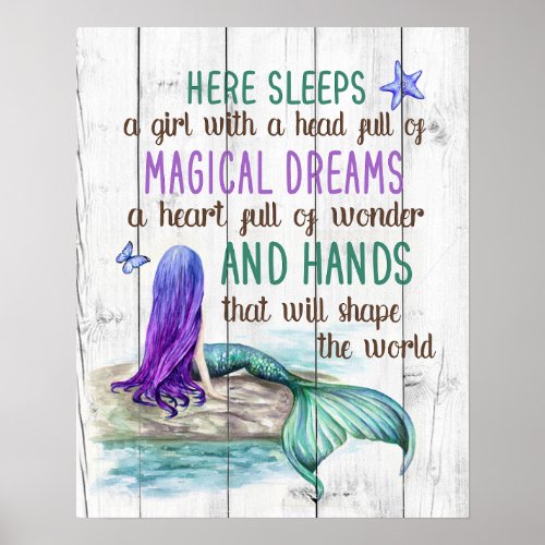 Here Sleeps A Girl Mermaid Poster