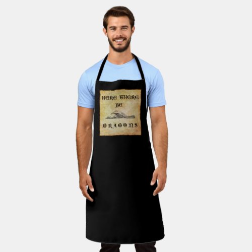 Here There Be Dragons Apron