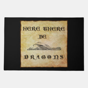 Here There Be Dragons Doormat