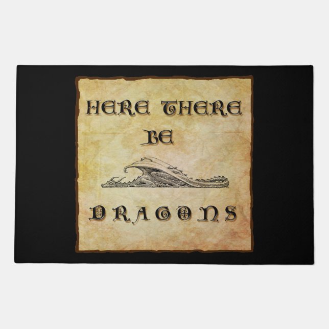 Here There Be Dragons  Doormat (Front)