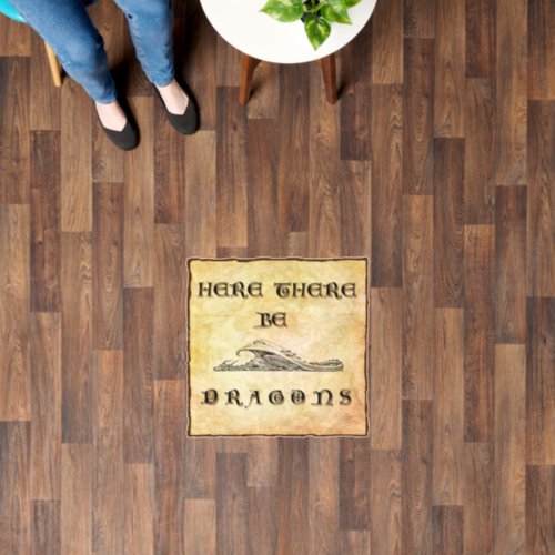 Here There Be Dragons Floor Decals