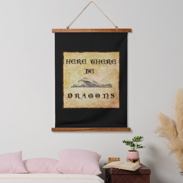 Here There Be Dragons Hanging Tapestry (Bedroom)