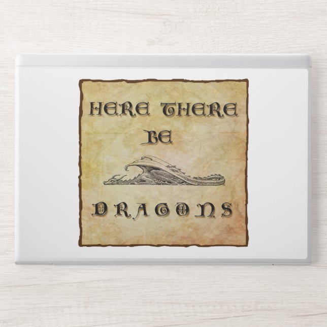 Here There Be Dragons  HP Laptop Skin (Front)