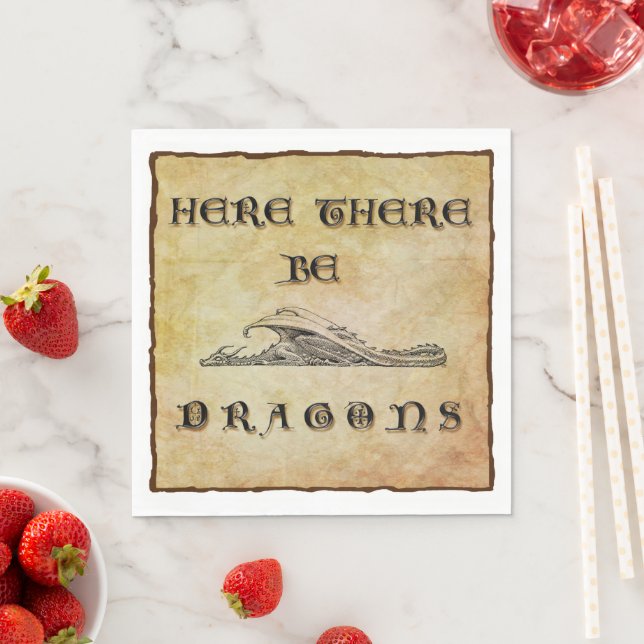 Here There Be Dragons Napkins (Insitu)