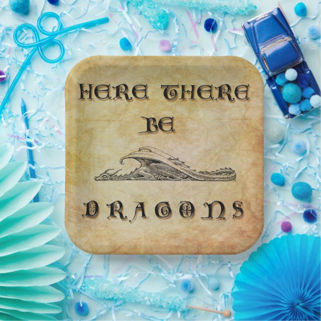 Here There Be Dragons Paper Plates (Party)