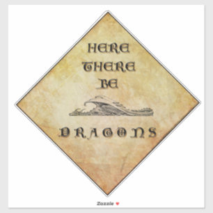 Here There Be Dragons Vinyl Stickers