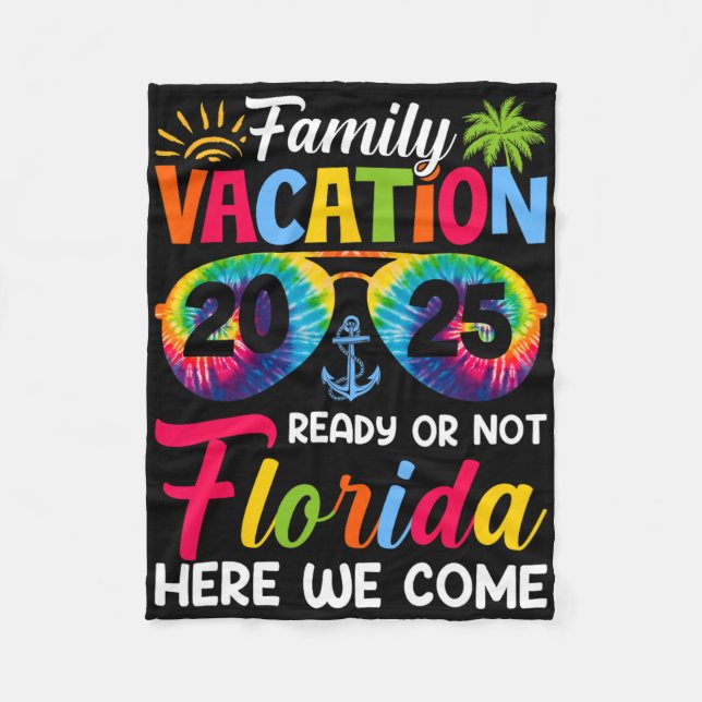 Here We Come Family Vacation Florida 2025 Bonding  Fleece Blanket (Front)