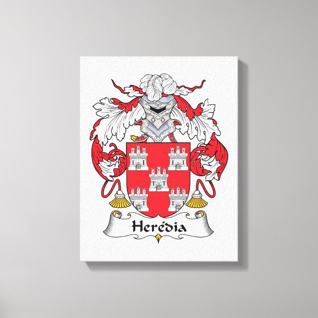 Heredia Family Crest Canvas Print (Front)