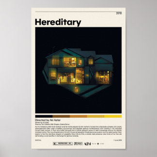 Hereditary Ari Aster Minimalist Movie Vintage Ret Poster