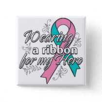 Hereditary Breast Cancer Wearing a Ribbon for My H Pinback Button