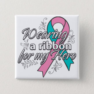 Hereditary Breast Cancer Wearing a Ribbon for My H Pinback Button