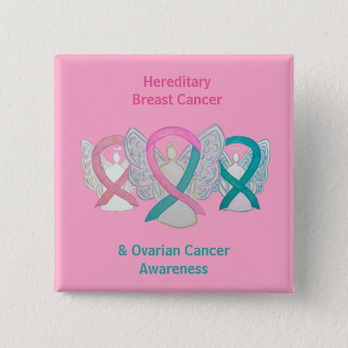 Hereditary Breast  Ovarian Cancer Angel Buttons