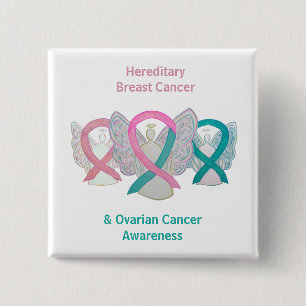 Hereditary Breast & Ovarian Cancer Angel Buttons