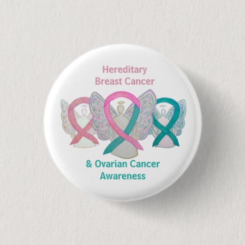 Hereditary Breast  Ovarian Cancer Angel Buttons