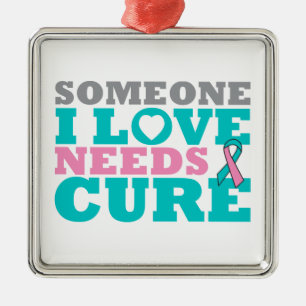Hereditary Breast Ovarian Cancer Need A Cure Metal Ornament