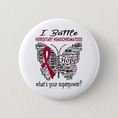 Hereditary Hemochromatosis Awareness Month Ribbon Button