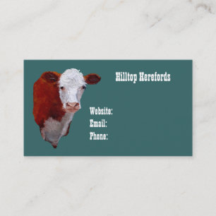 Hereford Beef: Business Card: Oil Painted Art Business Card