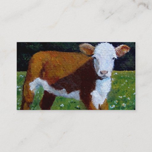 Customizable HEREFORD BEEF CALF BUSINESS CARD