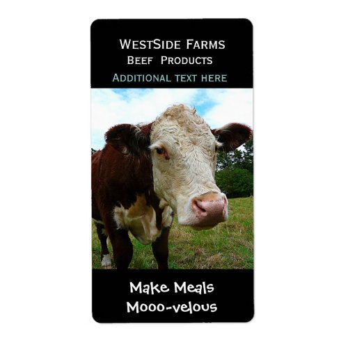 Hereford Beef Cow Dairy  Product Label Sticker