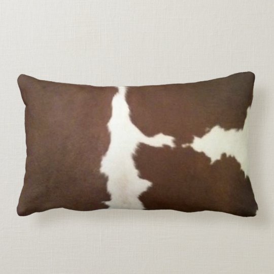 Hereford Brown And White Faux Cowhide Lumbar Lumbar Pillow