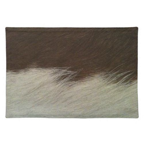 Hereford Brown and White Faux Cowhide Placemat