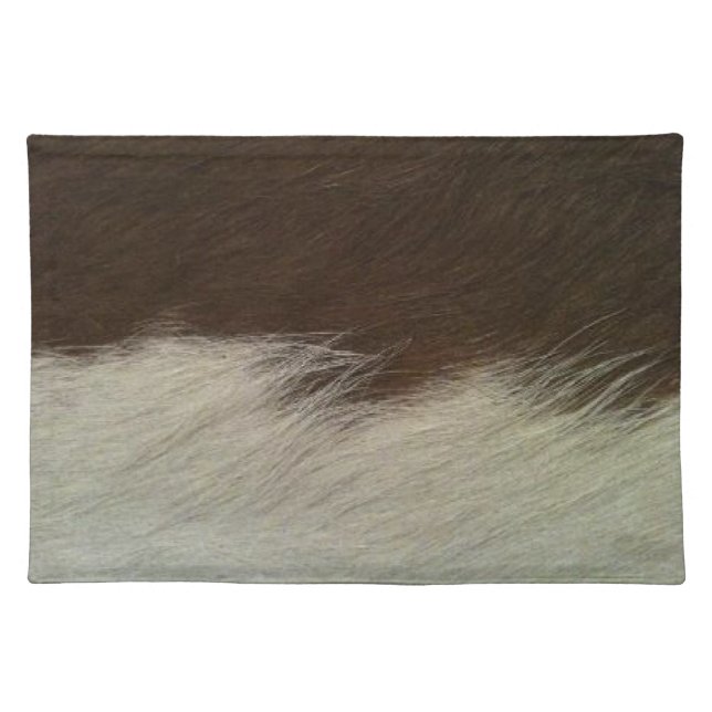 Hereford Brown and White Faux Cowhide Placemat (Front)