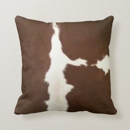 Hereford Brown And White Faux Cowhide Throw Throw Pillow Zazzle Com
