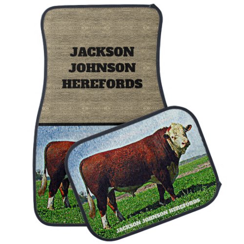 Hereford Bull Car Floor Mat