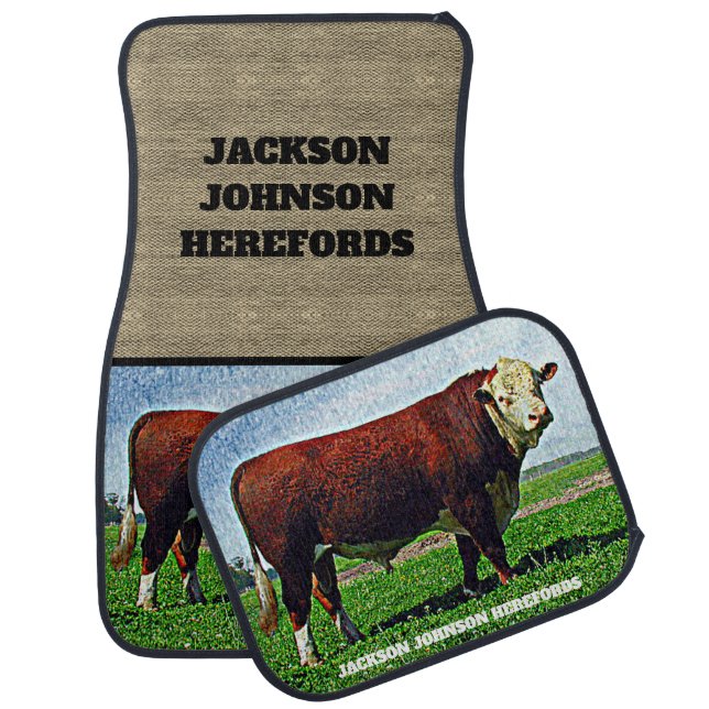 Hereford Bull Car Floor Mat (Set)