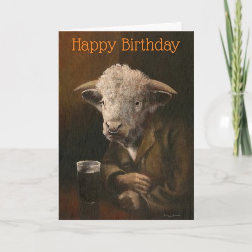 Hereford bull Gentleman Birthday Card