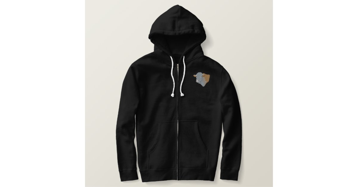 Hereford Bull Head Embroidered Hoodie Zazzle