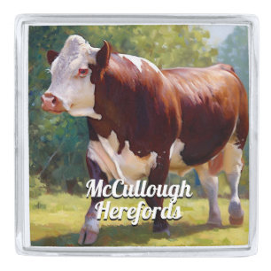 Hereford Bull Silver Finish Lapel Pin