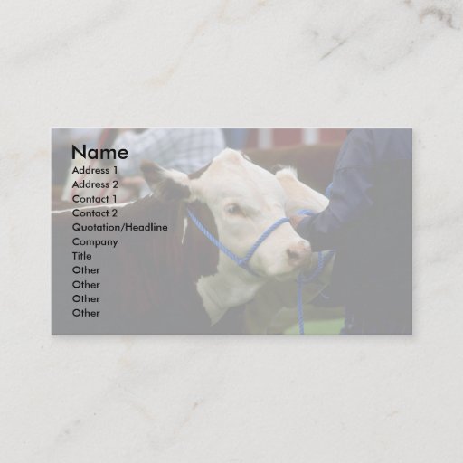 Customizable Hereford Cattle Business Card