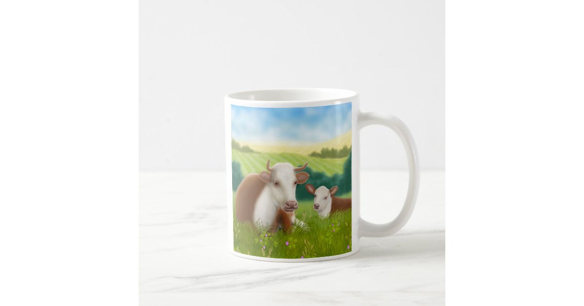 Hereford Cow and Calf Mug | Zazzle