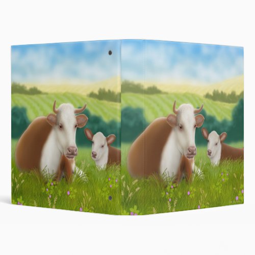 Hereford Cow  Calf Avery Binder