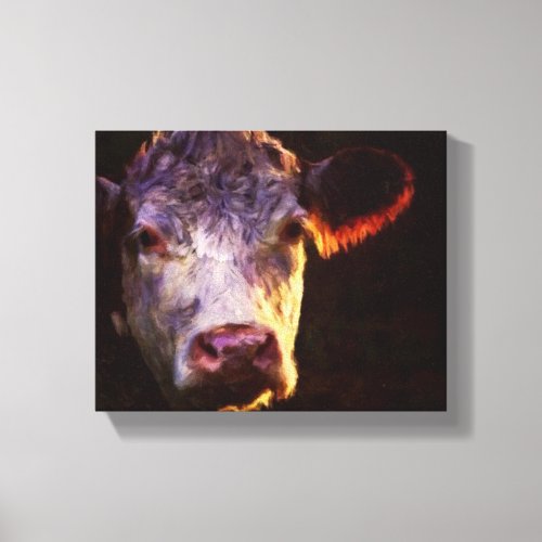 Hereford Cow Canvas Art