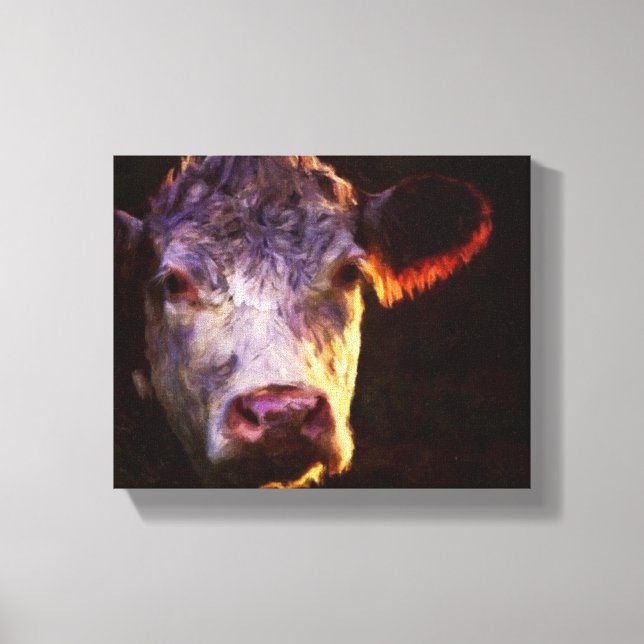Hereford Cow Canvas Art (Front)