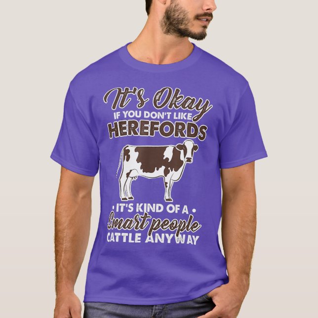 Hereford Cow Farmer Agriculture Farming Humor T-Shirt (Front)