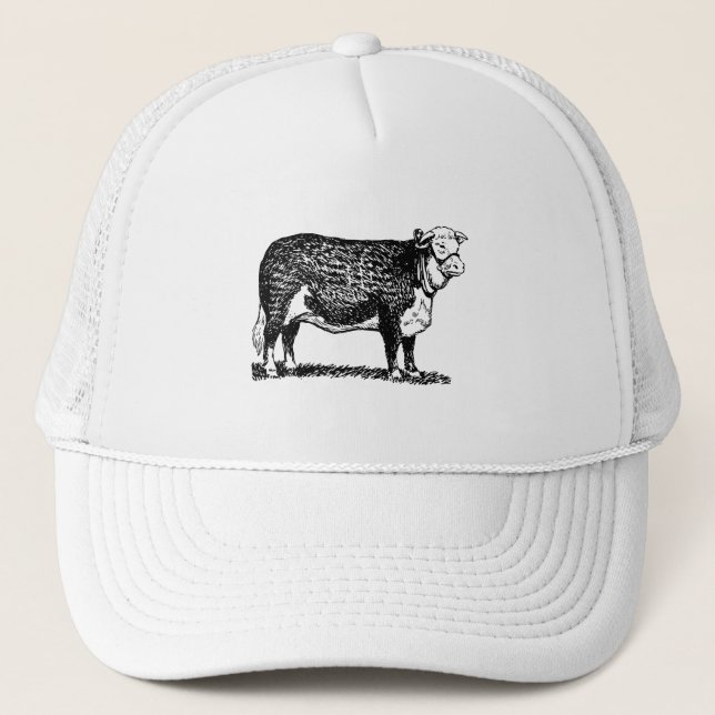 Hereford Cow Trucker Hat (Front)