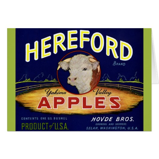 Hereford Washington Apples Cards (Front Horizontal)