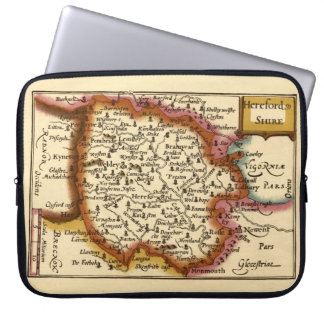 Herefordshire County England Old Antiquarian Map Laptop Sleeve