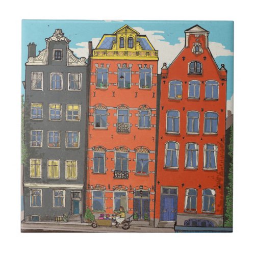 Herengracht Canal Amsterdam Netherlands Ceramic Tile